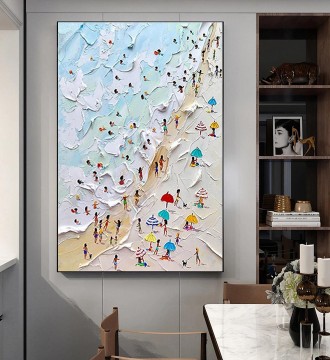 Impressionismus Werke - Schwimmsport Strand Sommer Zimmerdekoration von Messer 02